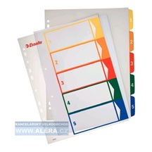 Rozřaďovač A4+ 1- 5 listů plastový barevný Esselte 100211