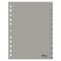 Rozřaďovač A4 1-12 listů plastový šedý Durable 6512