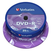 Disk DVD+R 4.7GB Verbatim DataLifePlus 16x 25pack spindle