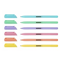 Kuličkové pero KORES, soft povrch, trojhranné tělo, extra jemný inkoust, šíře M-1 mm, modrá tuha, pastelové tělo