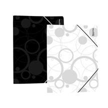 Mapa odkládací 3klopá,PP,guma Black & White černá