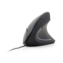Myš GEMBIRD MUS-ERGO-01, drátová, optická, ergonomická, vertikální, 1200dpi, USB, černá - JIŽ NEDOSTUPNÉ